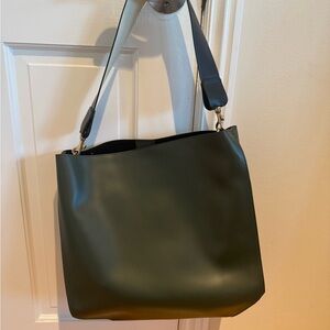 Chic Olive Leather Shoulder Bag